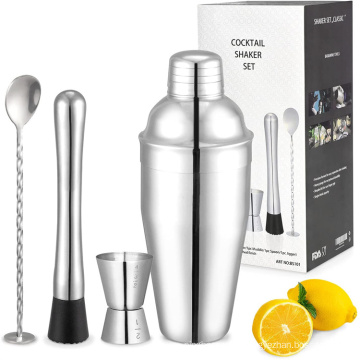 Amazon hot selling 4pcs bar tools set Cocktail Shaker Set ,Perfect Bartender Kit for Bar,home,party